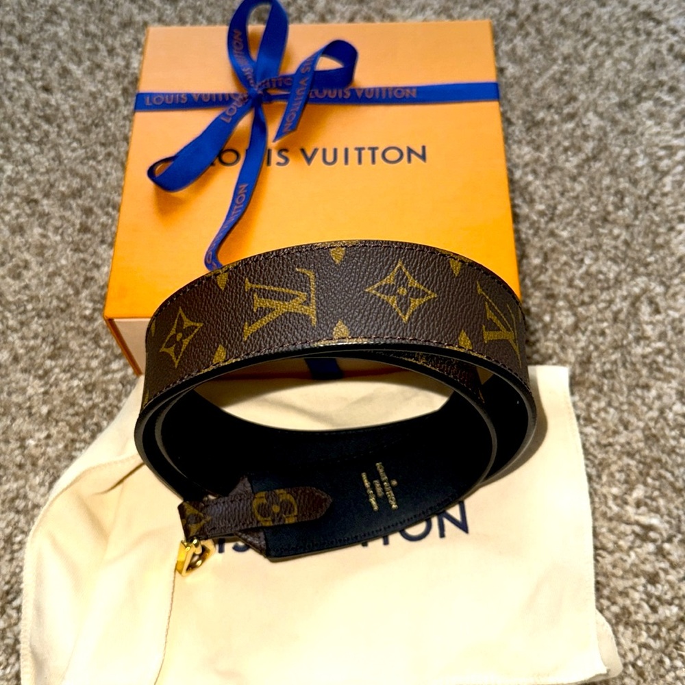 100%AUTHENTIC LOUIS VUITTON BANDOULIERE STRAP MONO/BLACK!! ✨LIKE NEW/USED✨